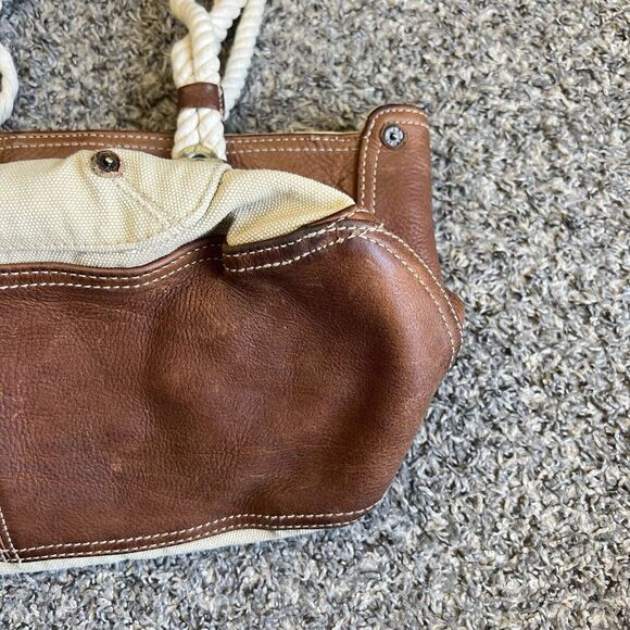 Vintage GAP 1969 Tote Shoulder Bag Canvas/Leather Tan Brown Well Made Purse - Picture 3 of 10
